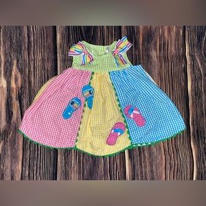 Rare Editions Seersucker Baby Girl Summer Dress 3-6M